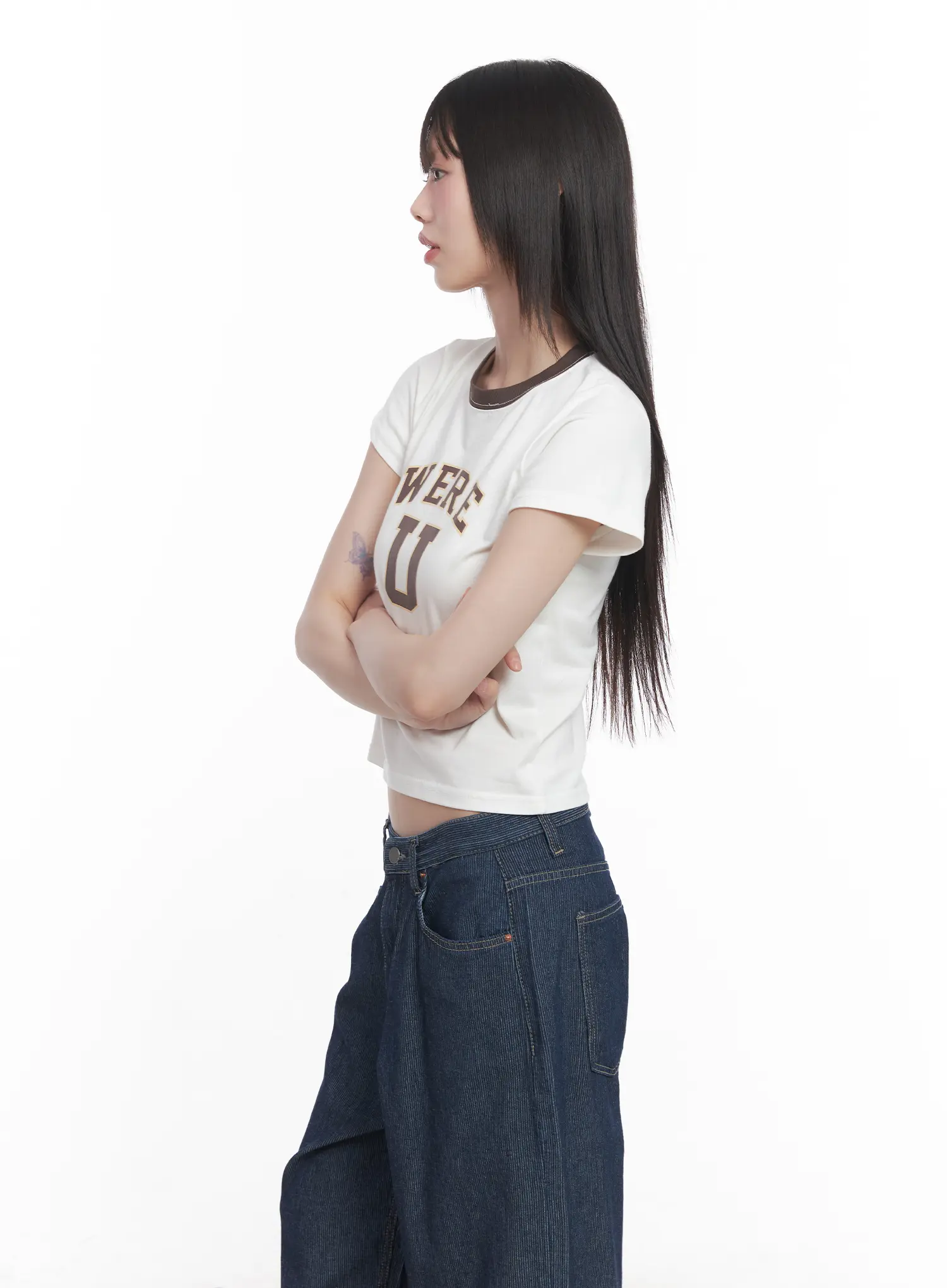 Graphic Two-Tone Crop Tee CU518 - Image 6