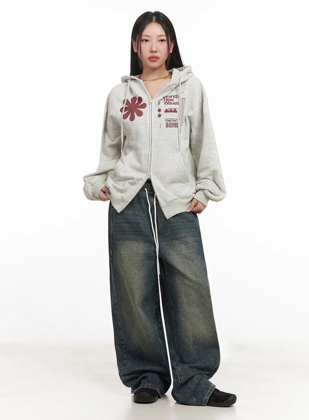 Graphic Zip-Up Hooded Jacket IM524 - Image 11