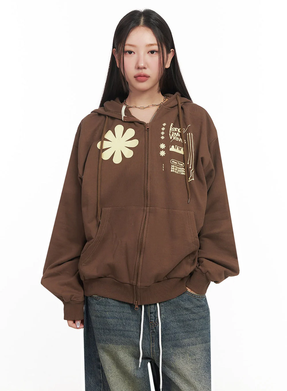 Graphic Zip-Up Hooded Jacket IM524 - Image 2