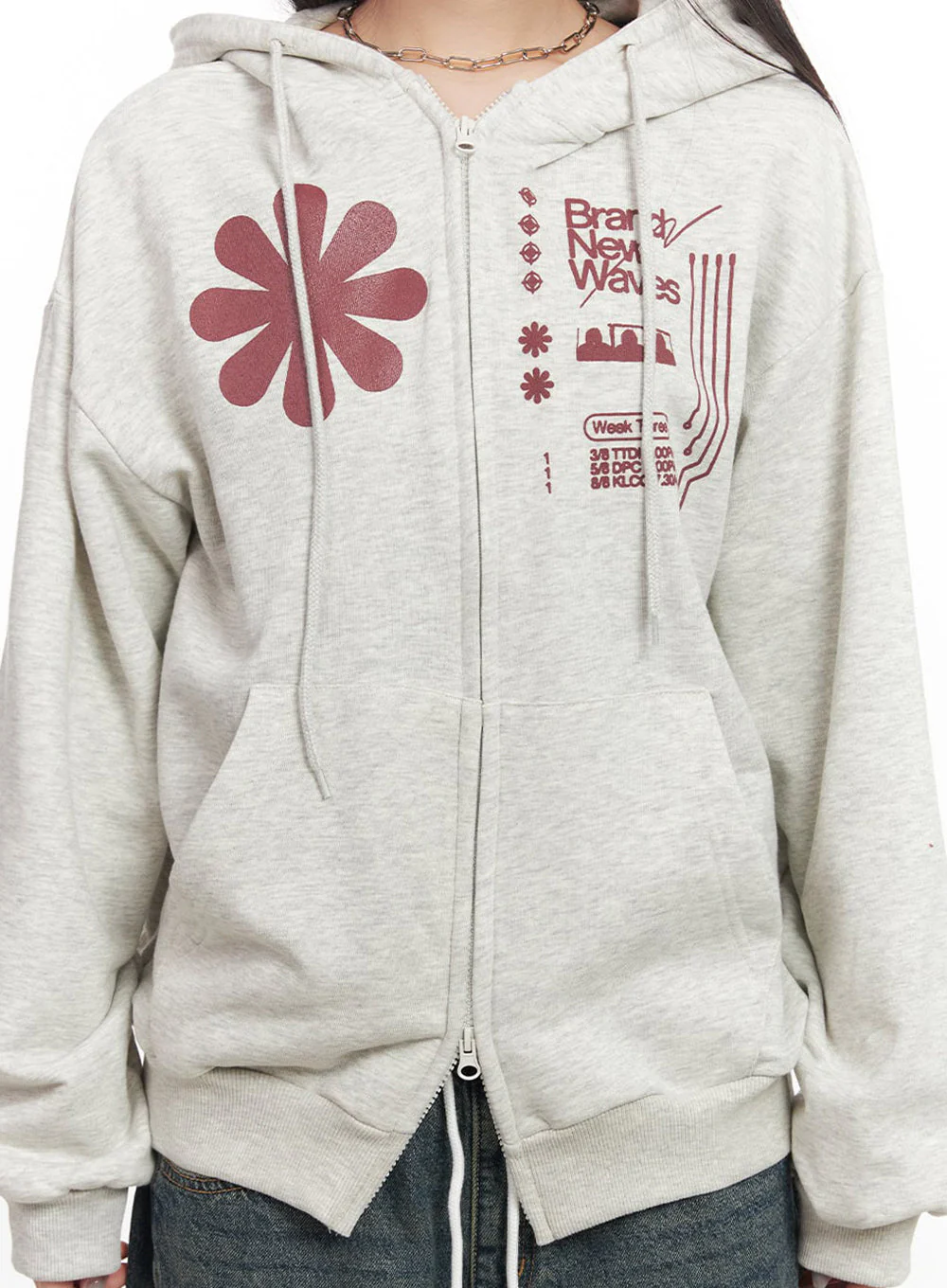 Graphic Zip-Up Hooded Jacket IM524 - Image 4