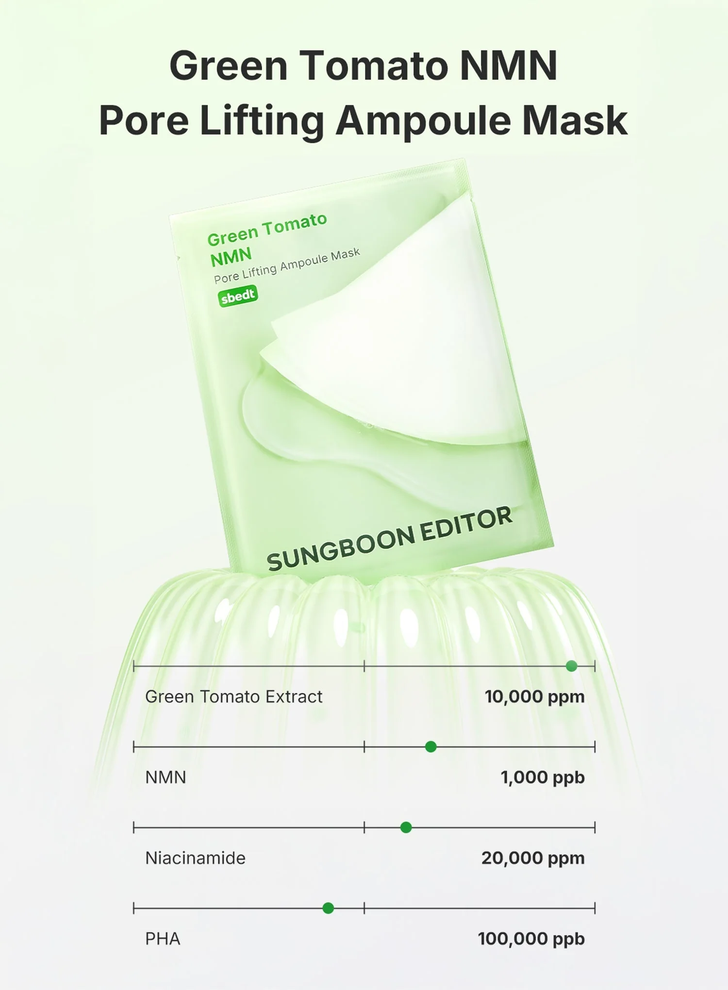 Green Tomato NMN Pore Minimizing Ampoule Mask (1ea, 23g) - Image 4