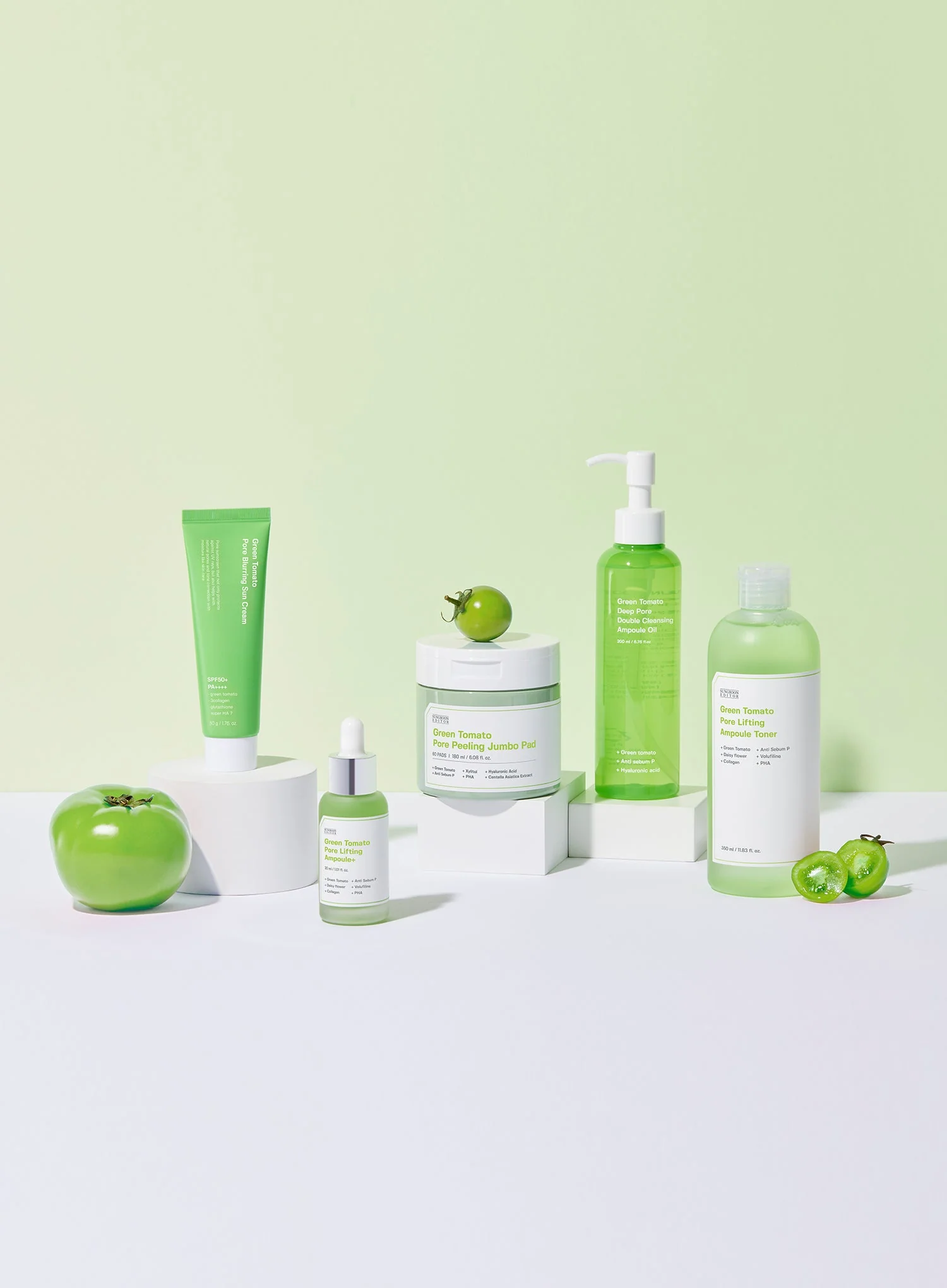 Green Tomato Pore Peeling Jumbo Pad (180ml) - Image 2