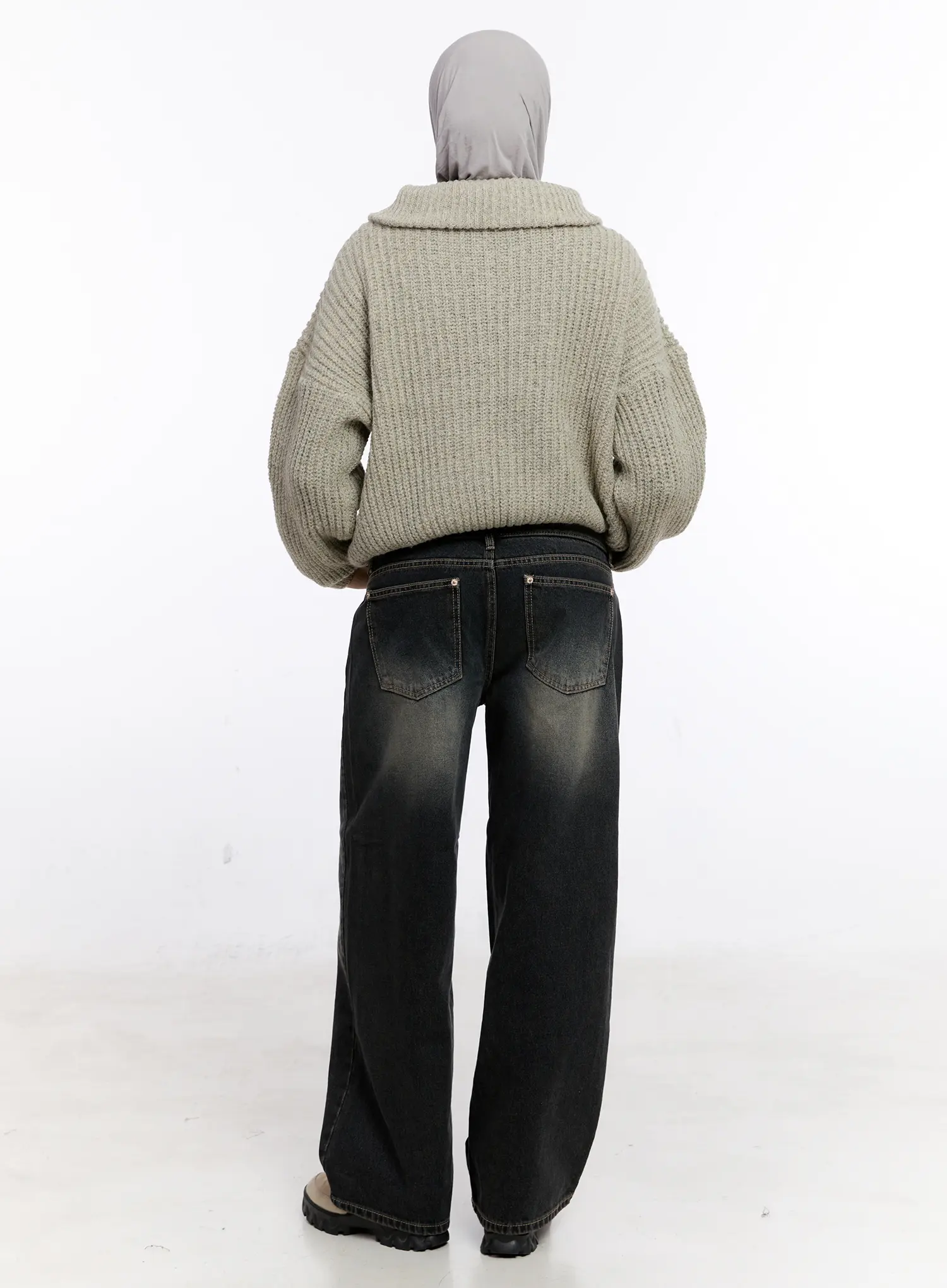 Gustav Double Waist Washed Baggy Jeans CS524 - Image 4