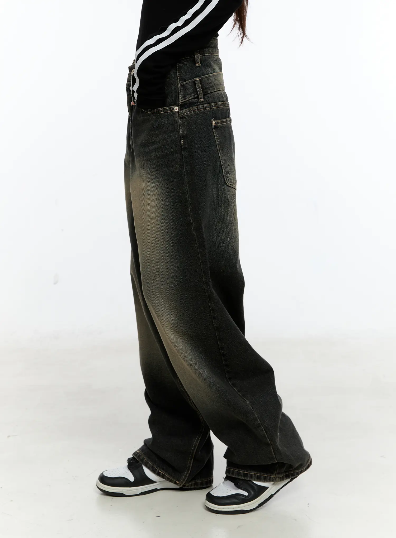 Gustav Double Waist Washed Baggy Jeans CS524 - Image 5