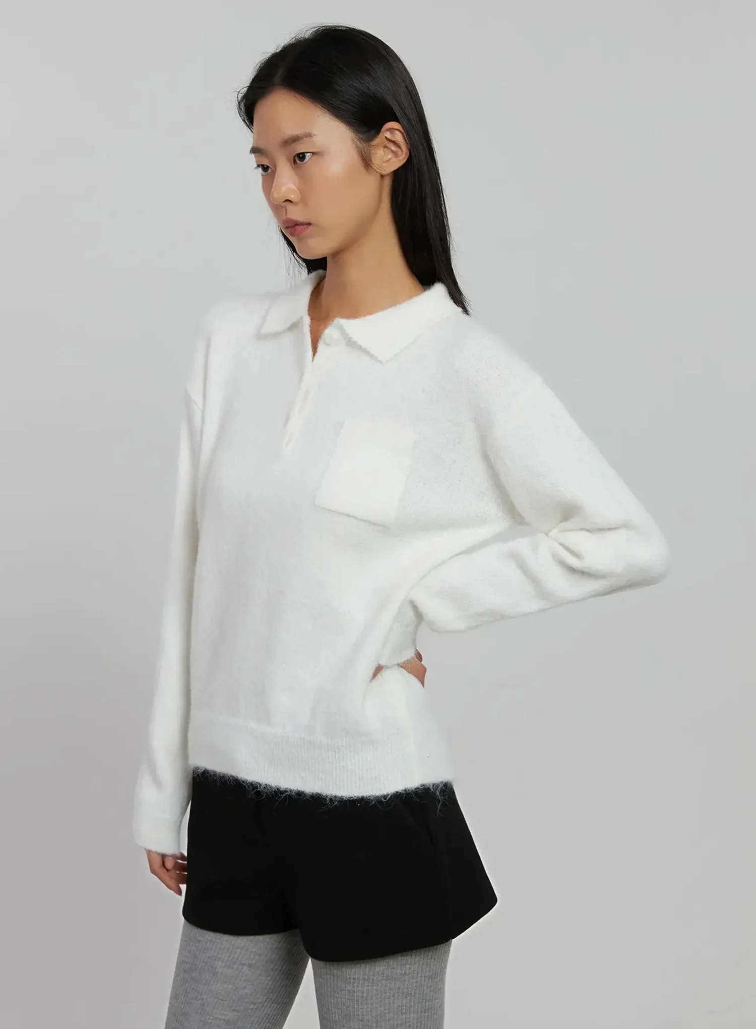 Half Button Collar Sweater IJ509 - Image 14