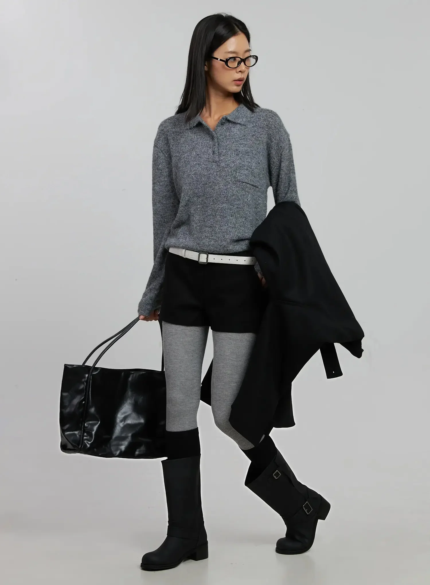 Half Button Collar Sweater IJ509 - Image 2