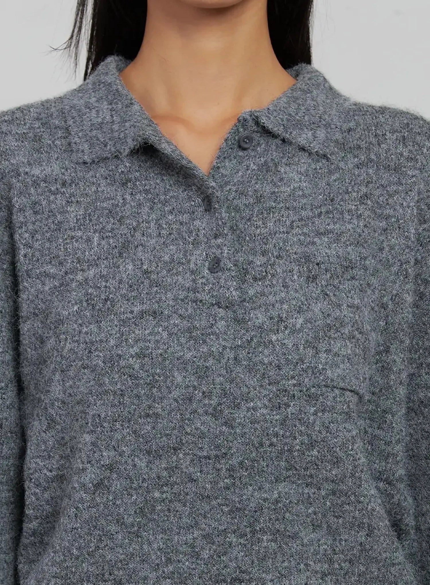 Half Button Collar Sweater IJ509 - Image 4