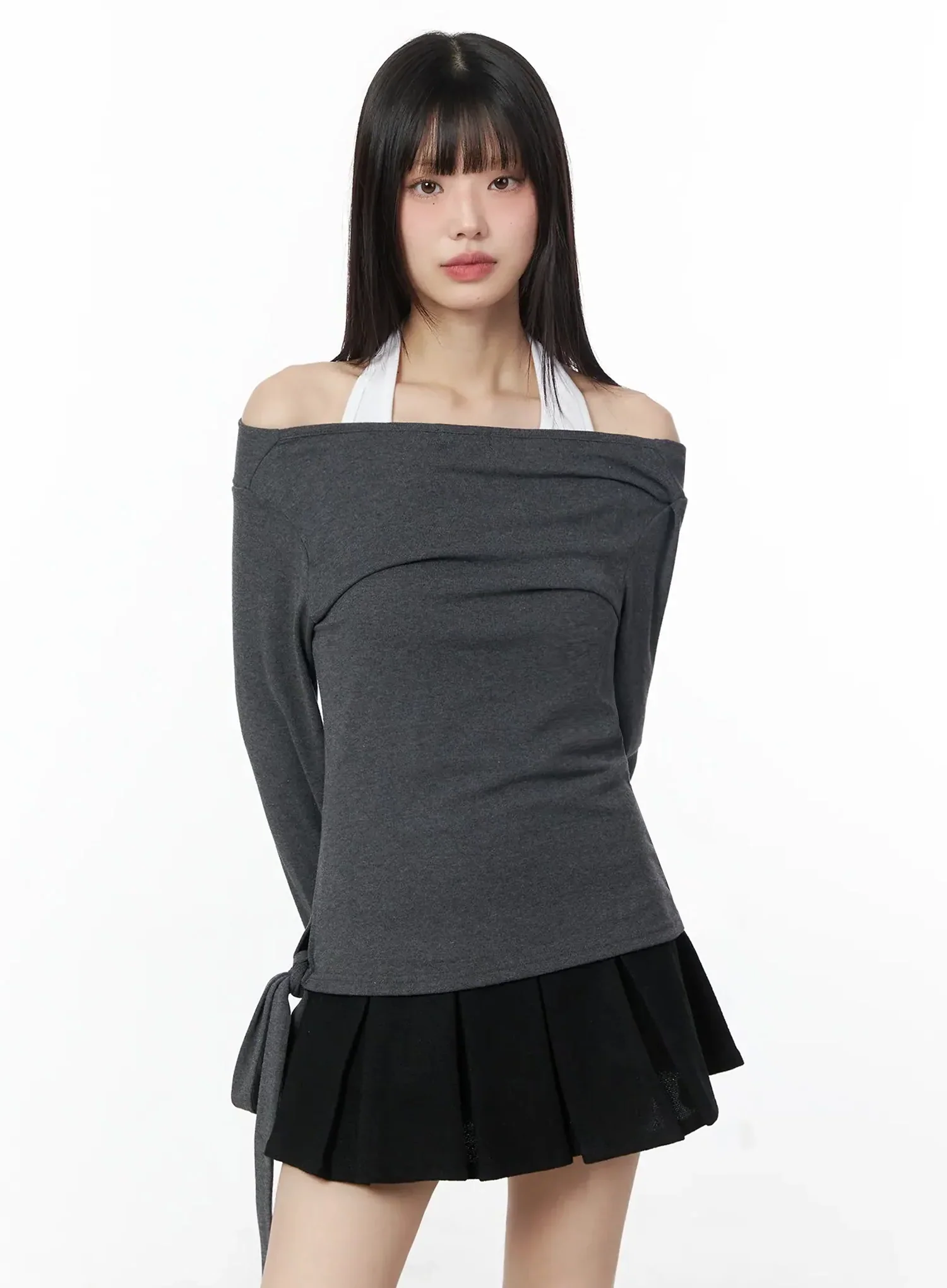 Halter Layered Off-Shoulder Long Sleeve F517 - Image 15