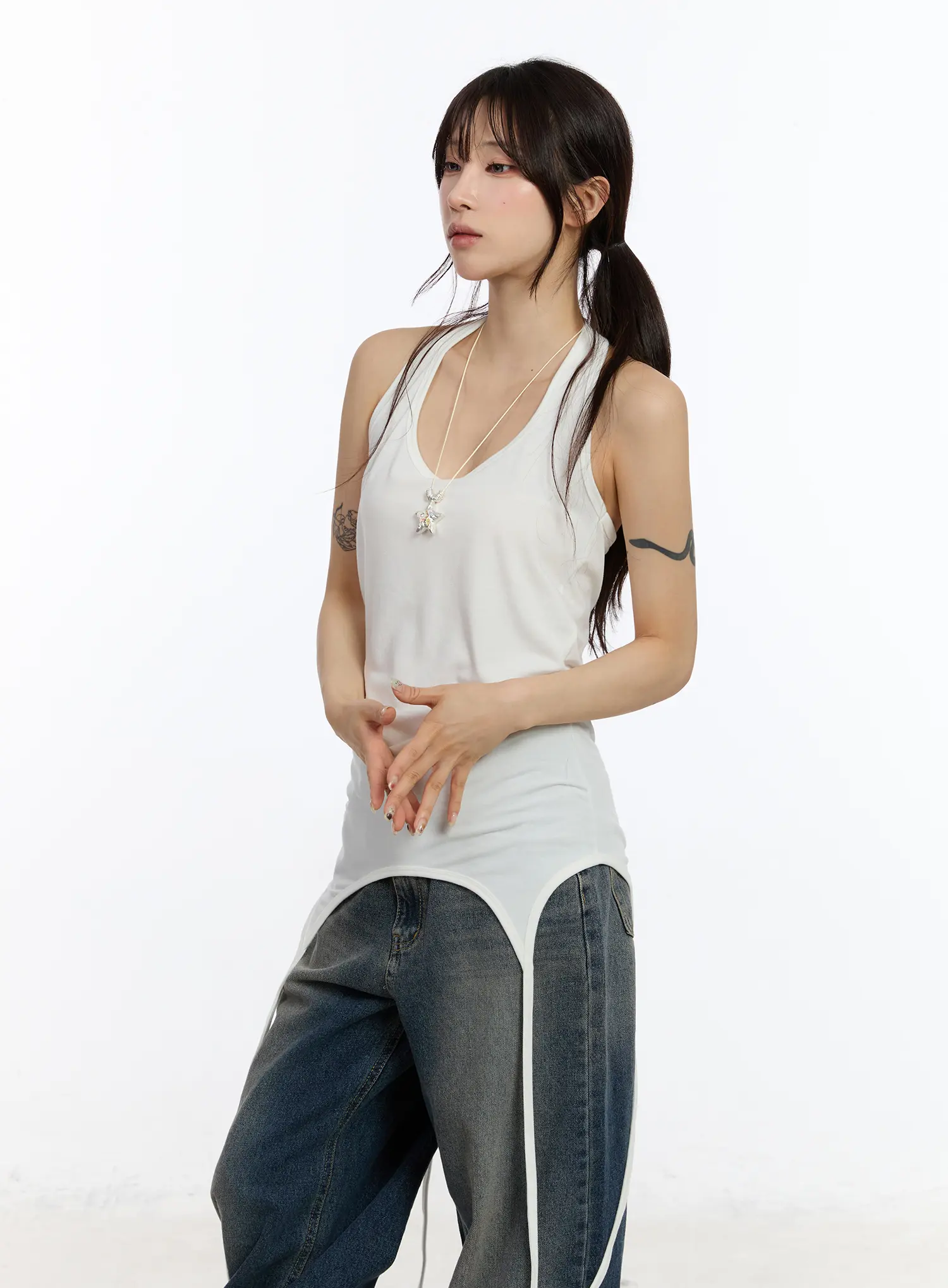 Halter Layered Sleeveless Top CA506 - Image 2