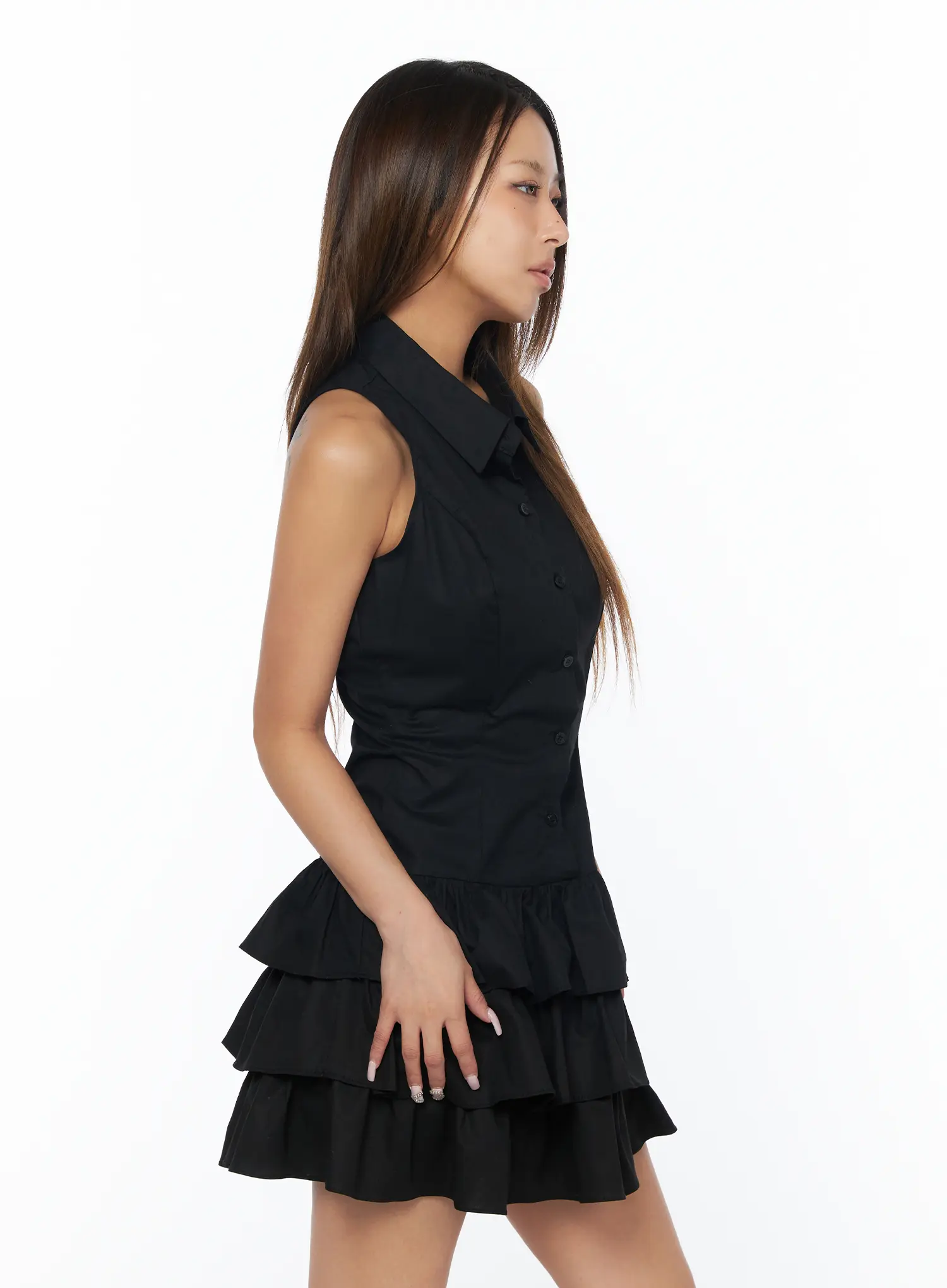Halter Neck Ruffled Mini Dress CA517 - Image 6
