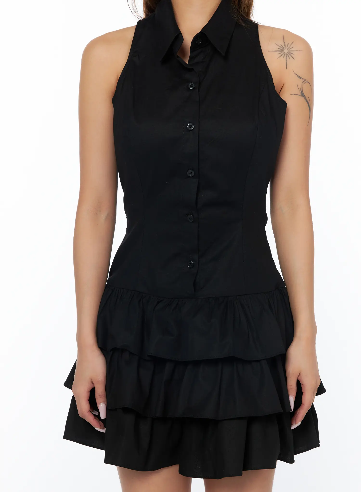 Halter Neck Ruffled Mini Dress CA517 - Image 8