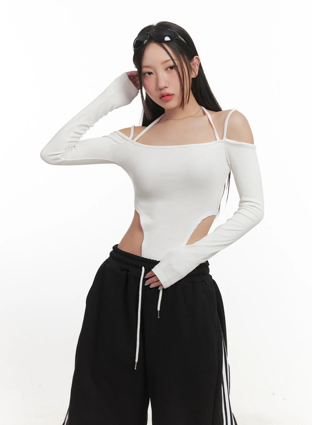 Halter String Cut-Out Bodysuit Top CF525 - Image 5