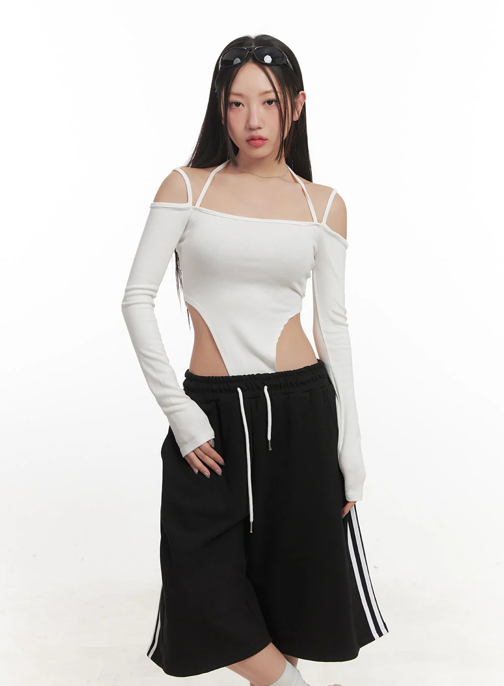 Halter String Cut-Out Bodysuit Top CF525 - Image 9