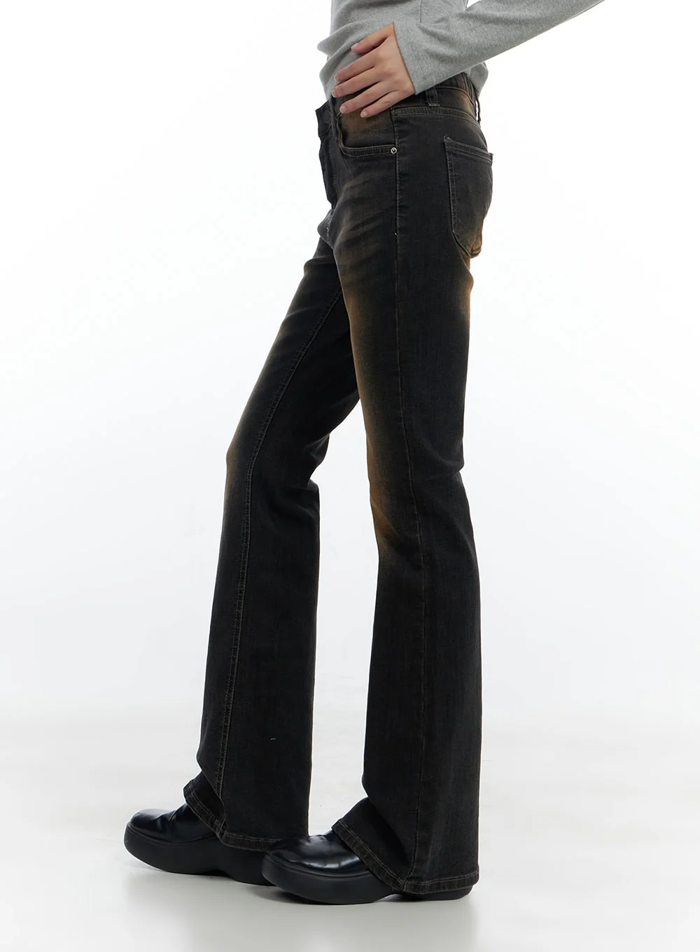 Harley Slim Washed Denim Bootcut Jeans CS420 - Image 3