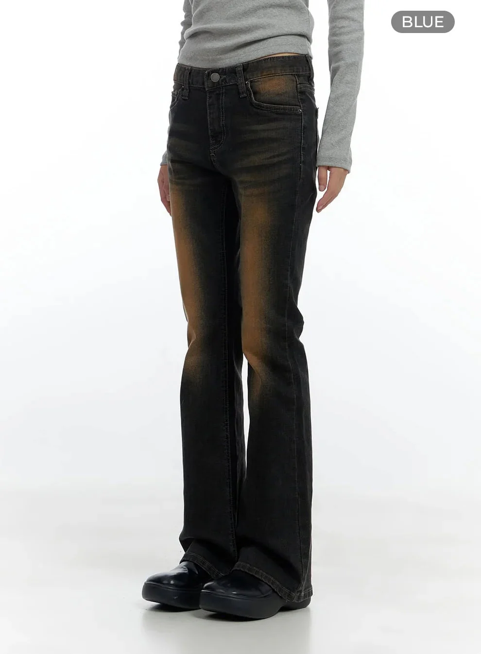 Harley Slim Washed Denim Bootcut Jeans CS420 - Image 6