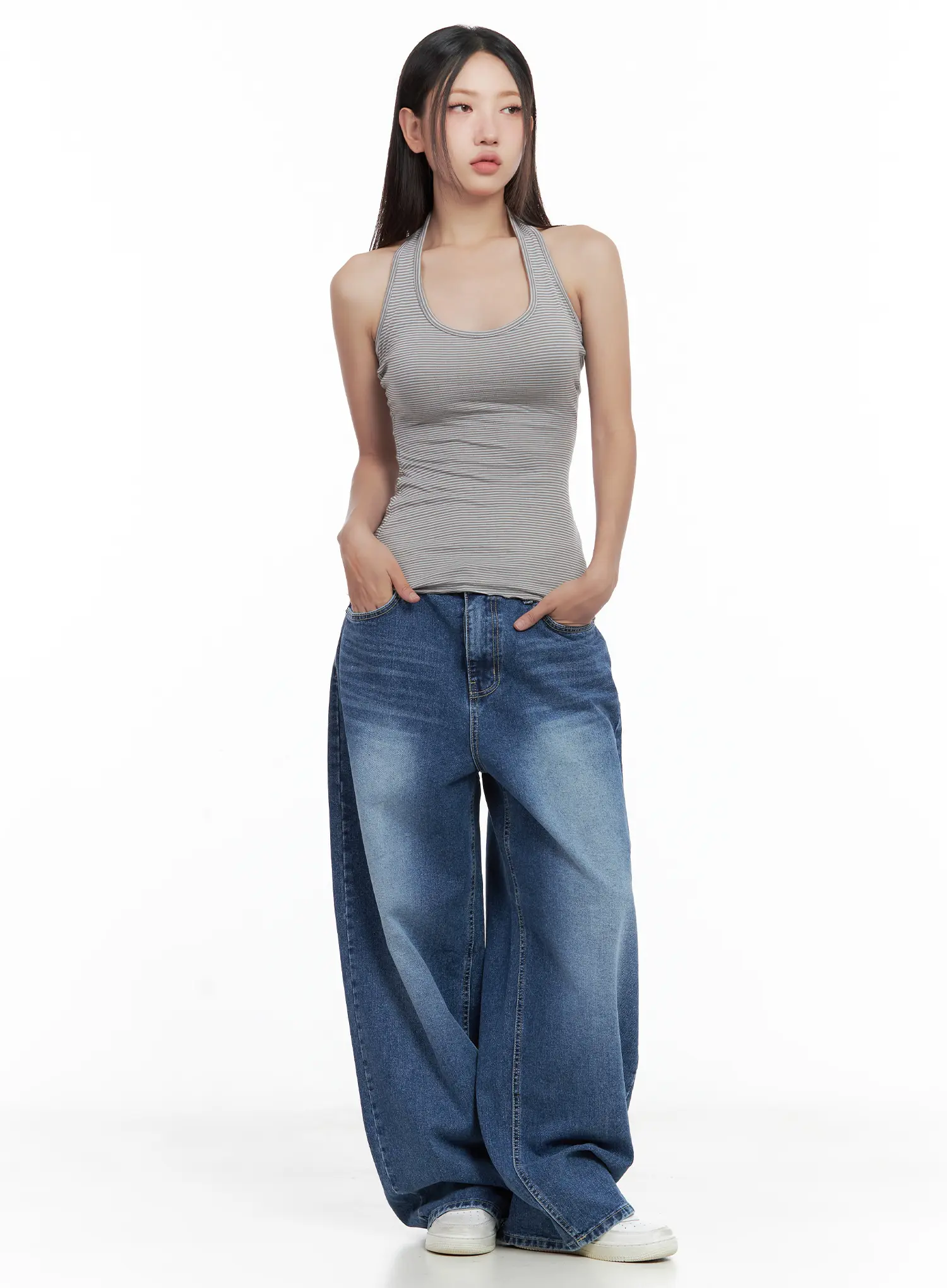 Hayoung Washed Wide-Leg Denim Jeans CL509 - Image 3