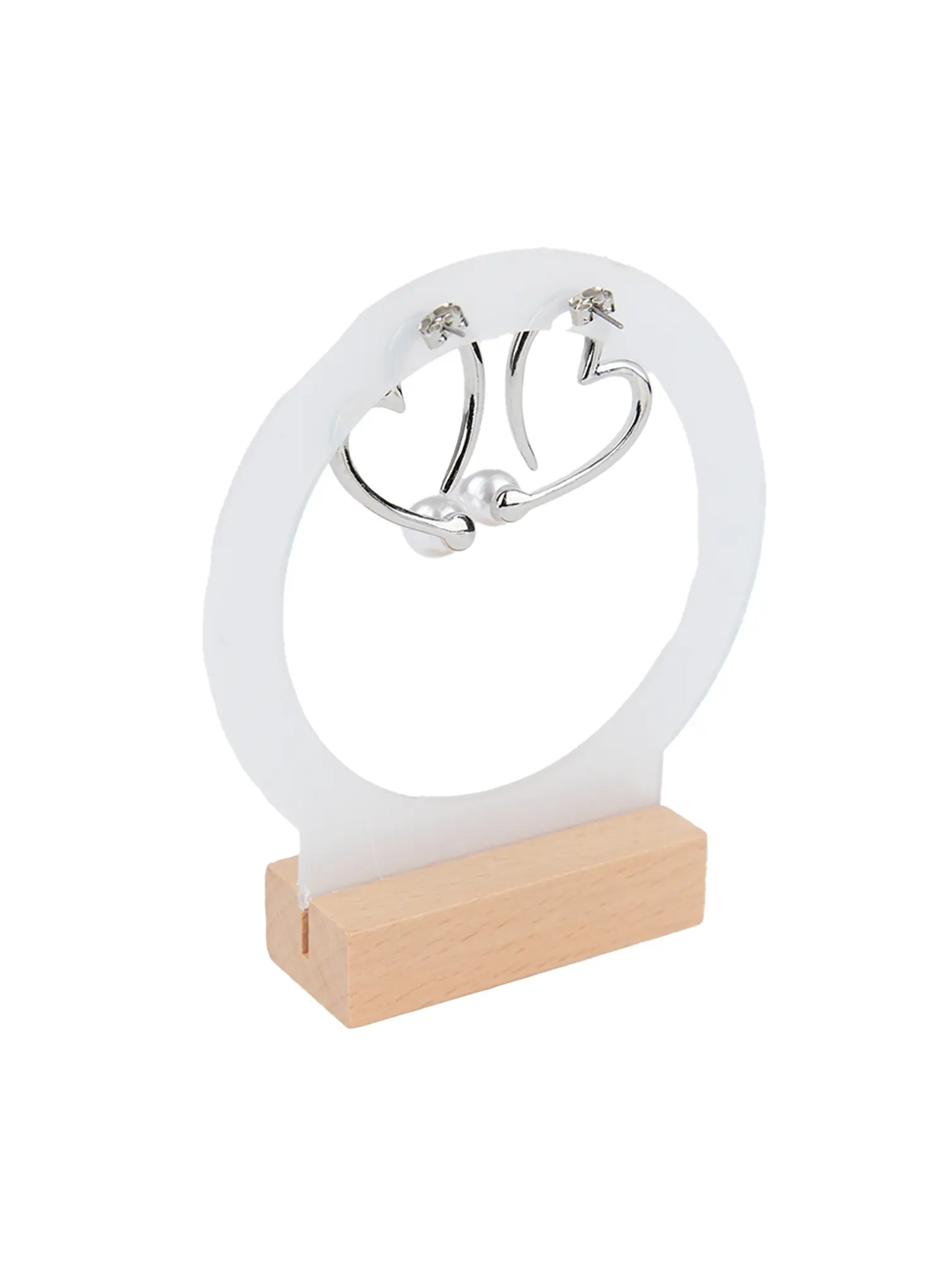 Heart Faux Pearl Drop Earrings CG521 - Image 5