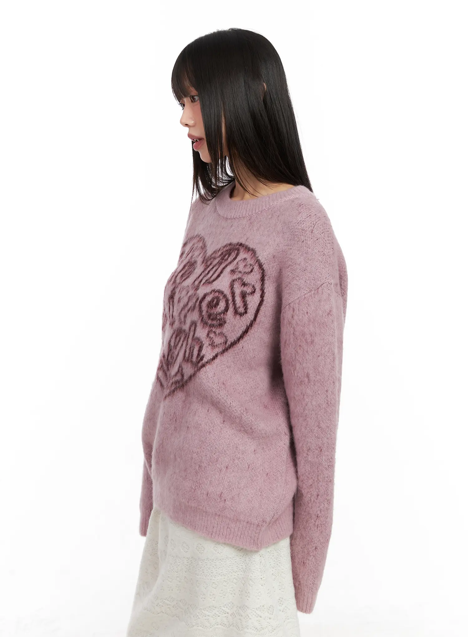 Heart Graphic Knit Sweater CN520 - Image 6