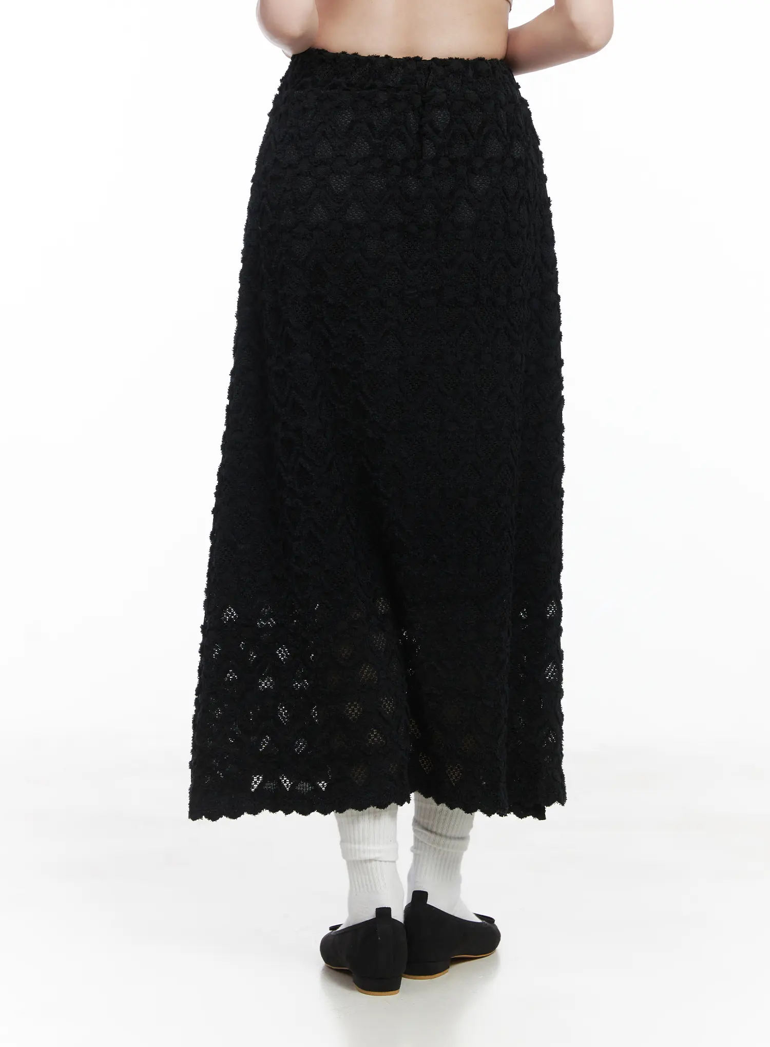 Heart Pattern Sheer Maxi Skirt CJ507 - Image 7