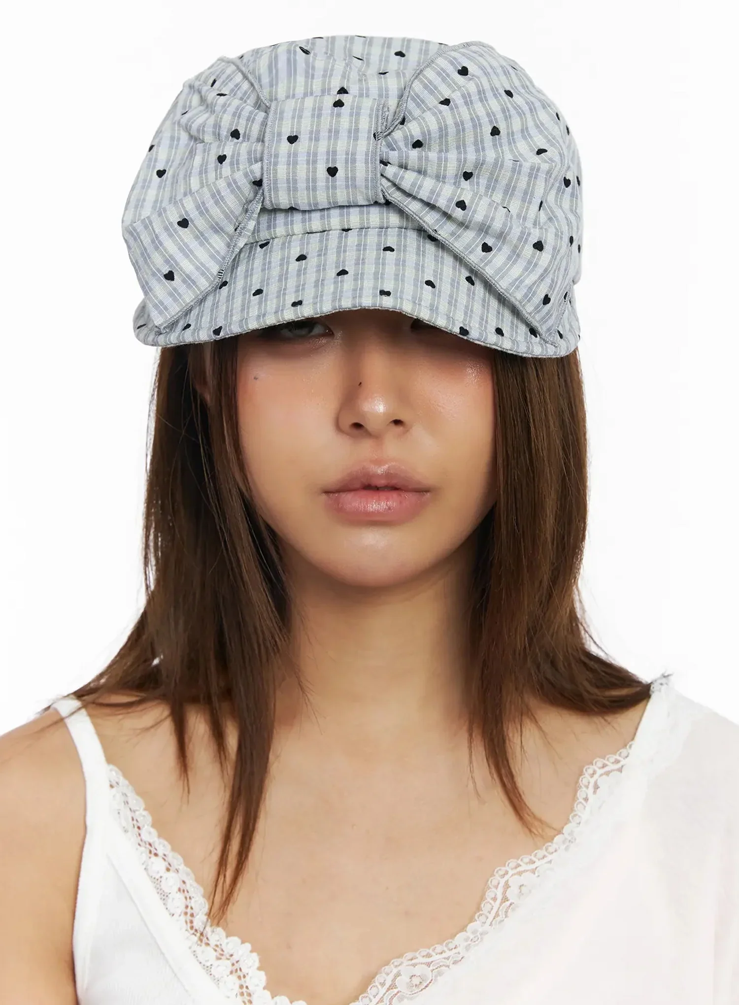 Heart Polka Dot Bow Cap IY504 - Image 5
