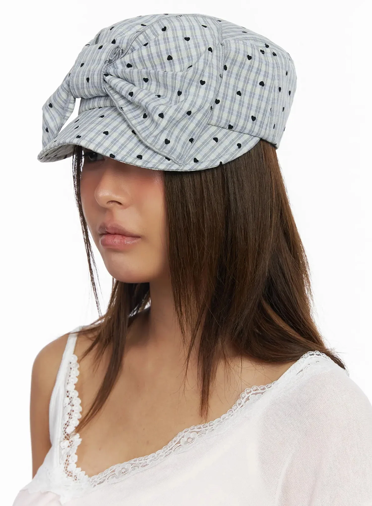 Heart Polka Dot Bow Cap IY504 - Image 6