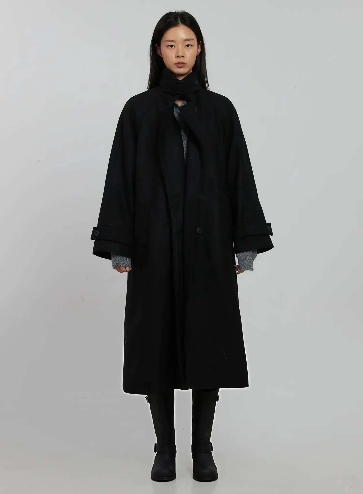 High Neck Button Coat IJ509 - Image 4