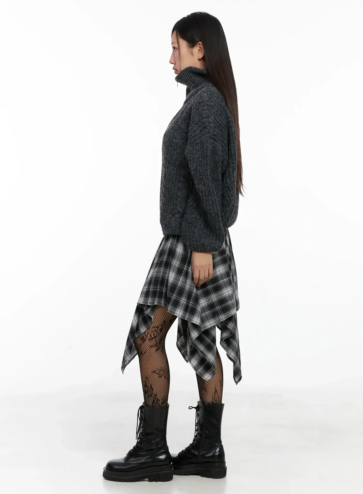 High Neck Chunky Zip Up Sweater IG527 - Image 8