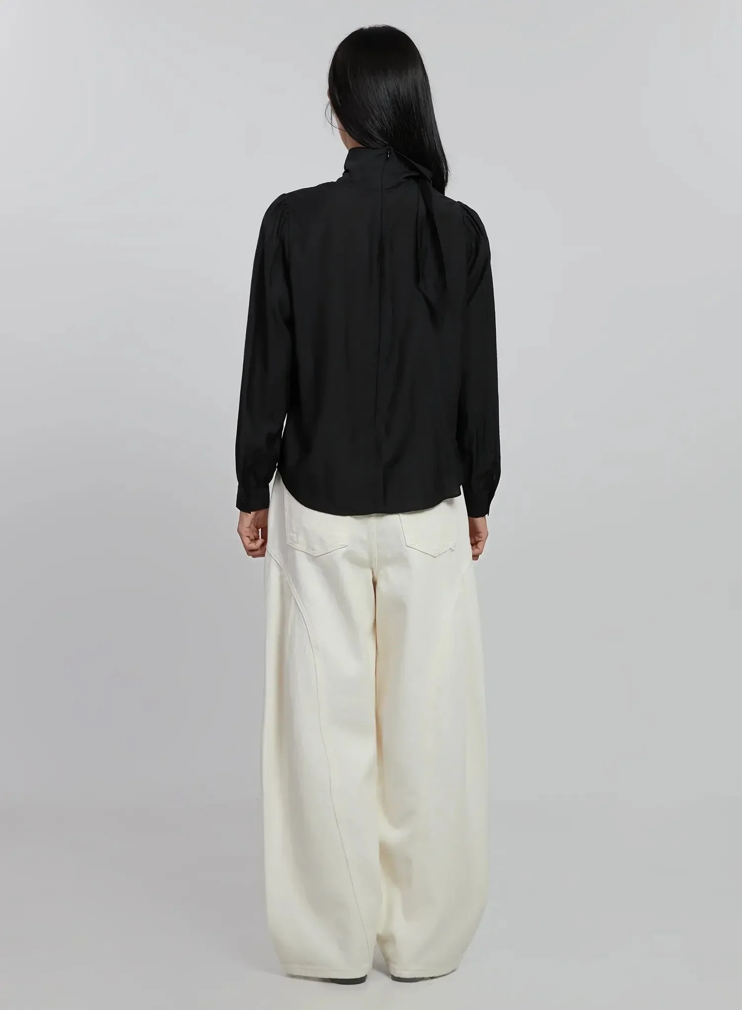 High Neck Tie Blouse ID504 - Image 11