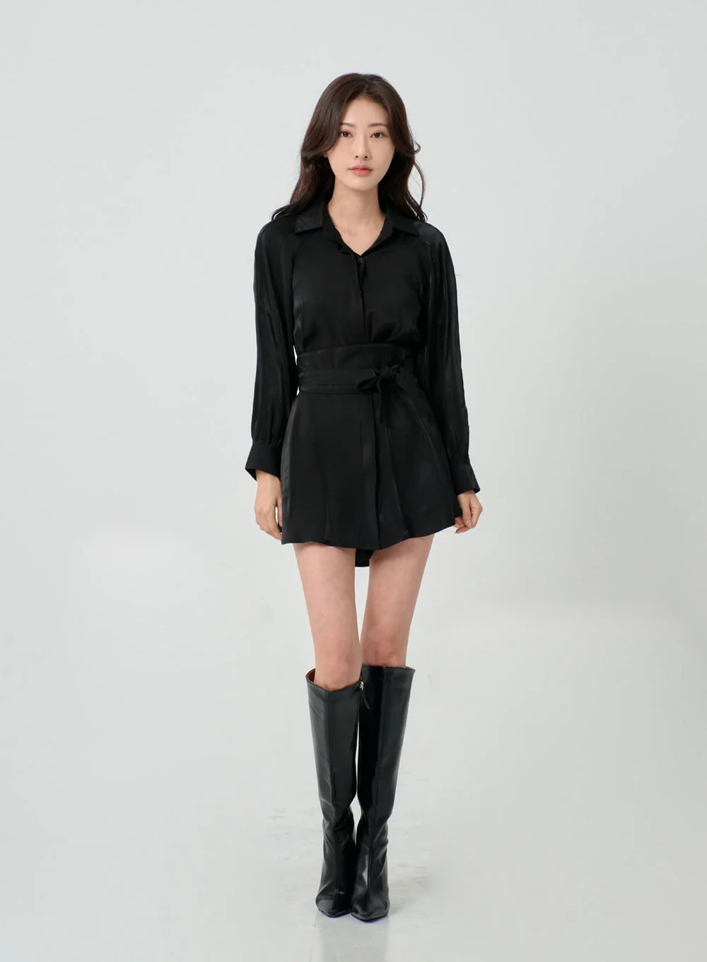 High Waist Ribbon Shirt And Pants Set IN08 - Image 10