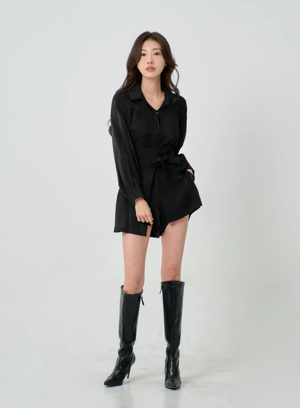 High Waist Ribbon Shirt And Pants Set IN08 - Image 15