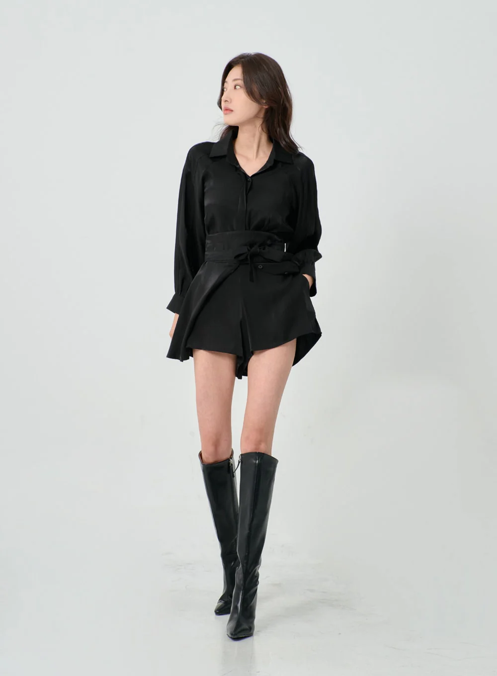High Waist Ribbon Shirt And Pants Set IN08 - Image 16