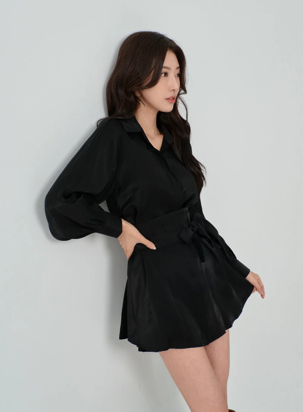 High Waist Ribbon Shirt And Pants Set IN08 - Image 4