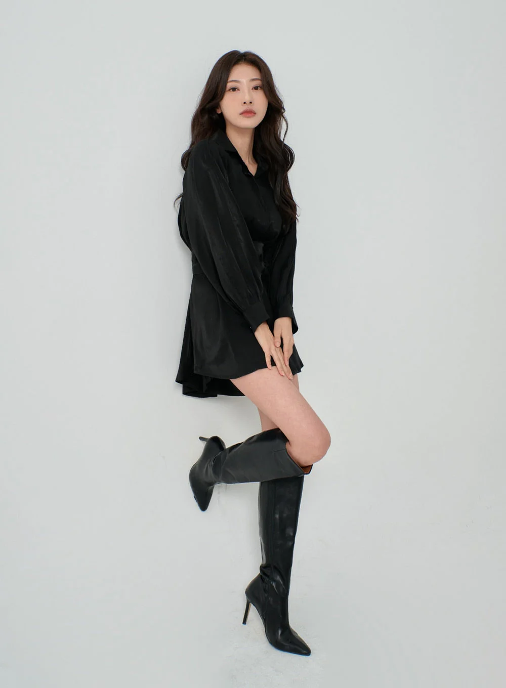 High Waist Ribbon Shirt And Pants Set IN08 - Image 8