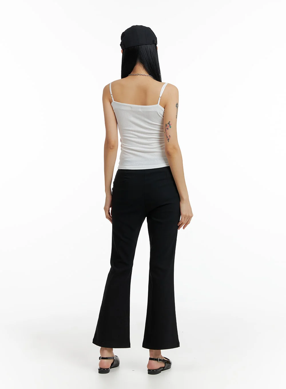 High Waist Solid Flared Trousers IF402 - Image 7