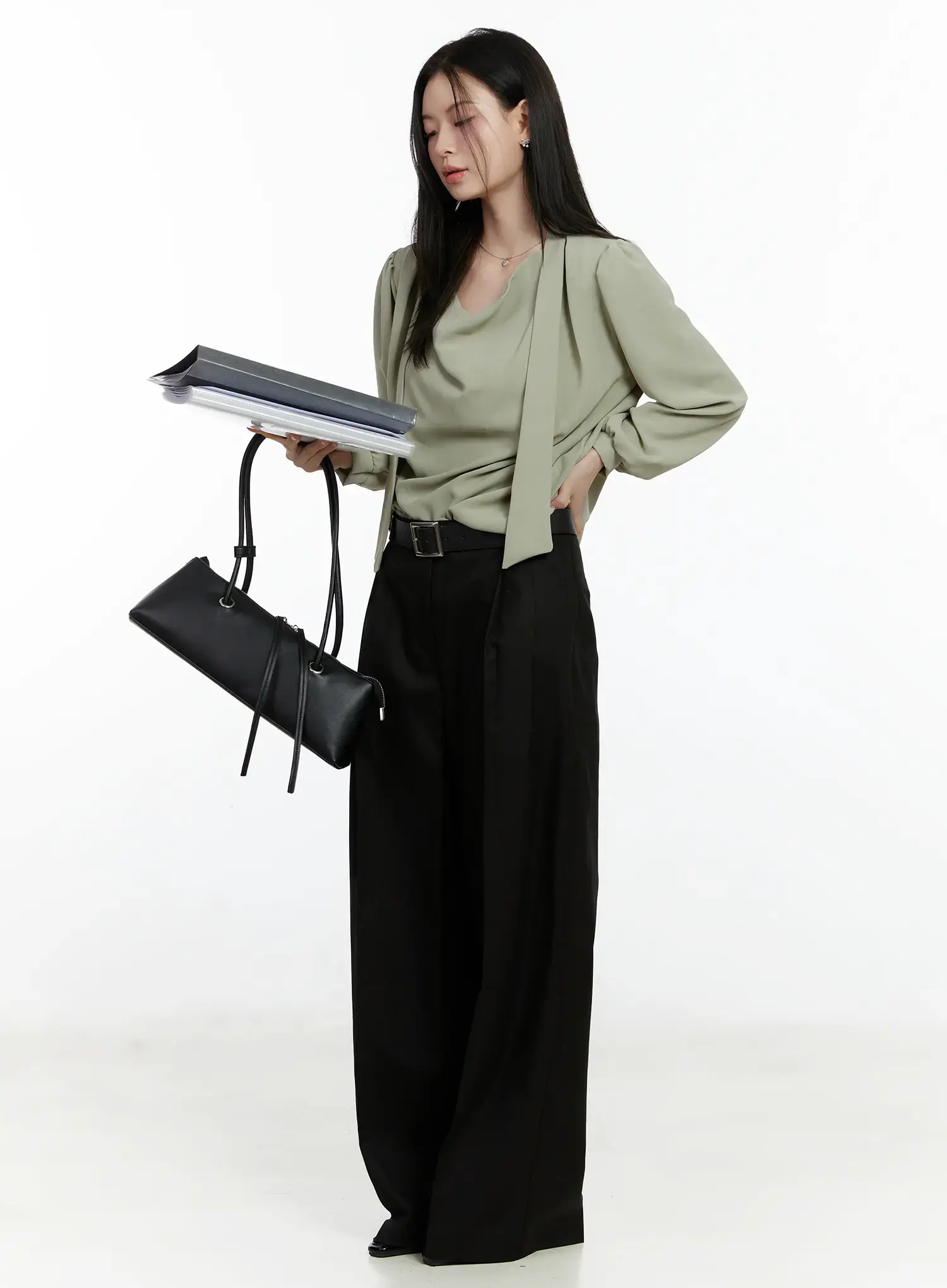 High-Waist Wide Leg Trousers F502 - Image 5