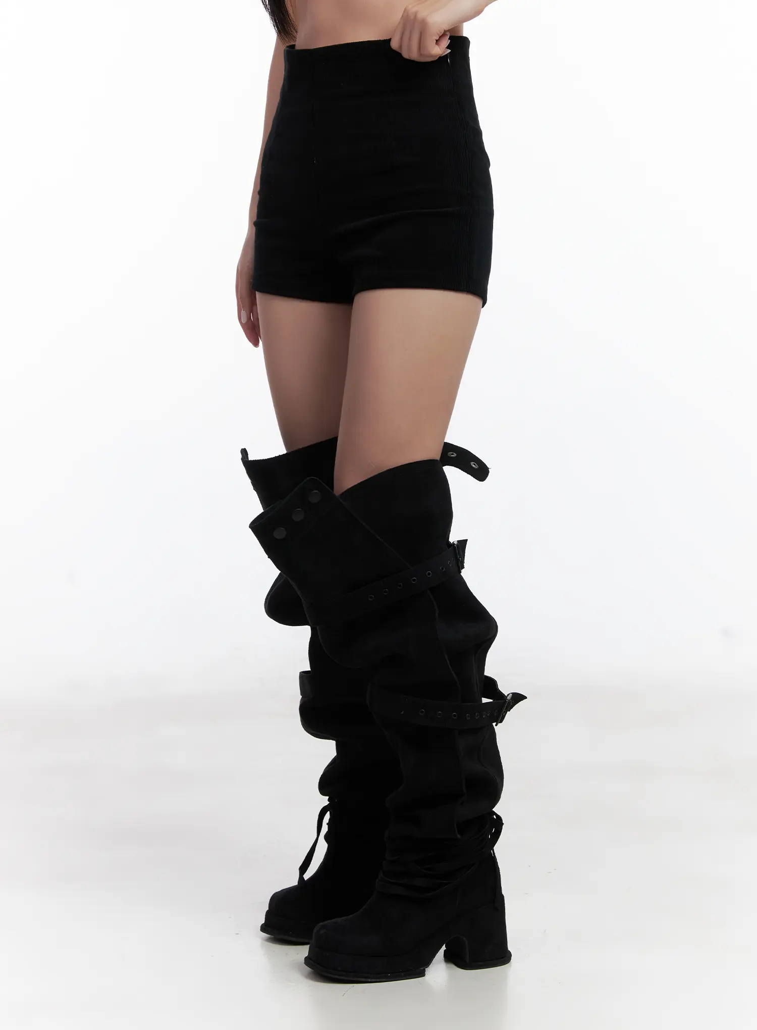 High-Waisted Corduroy Shorts CN528 - Image 3