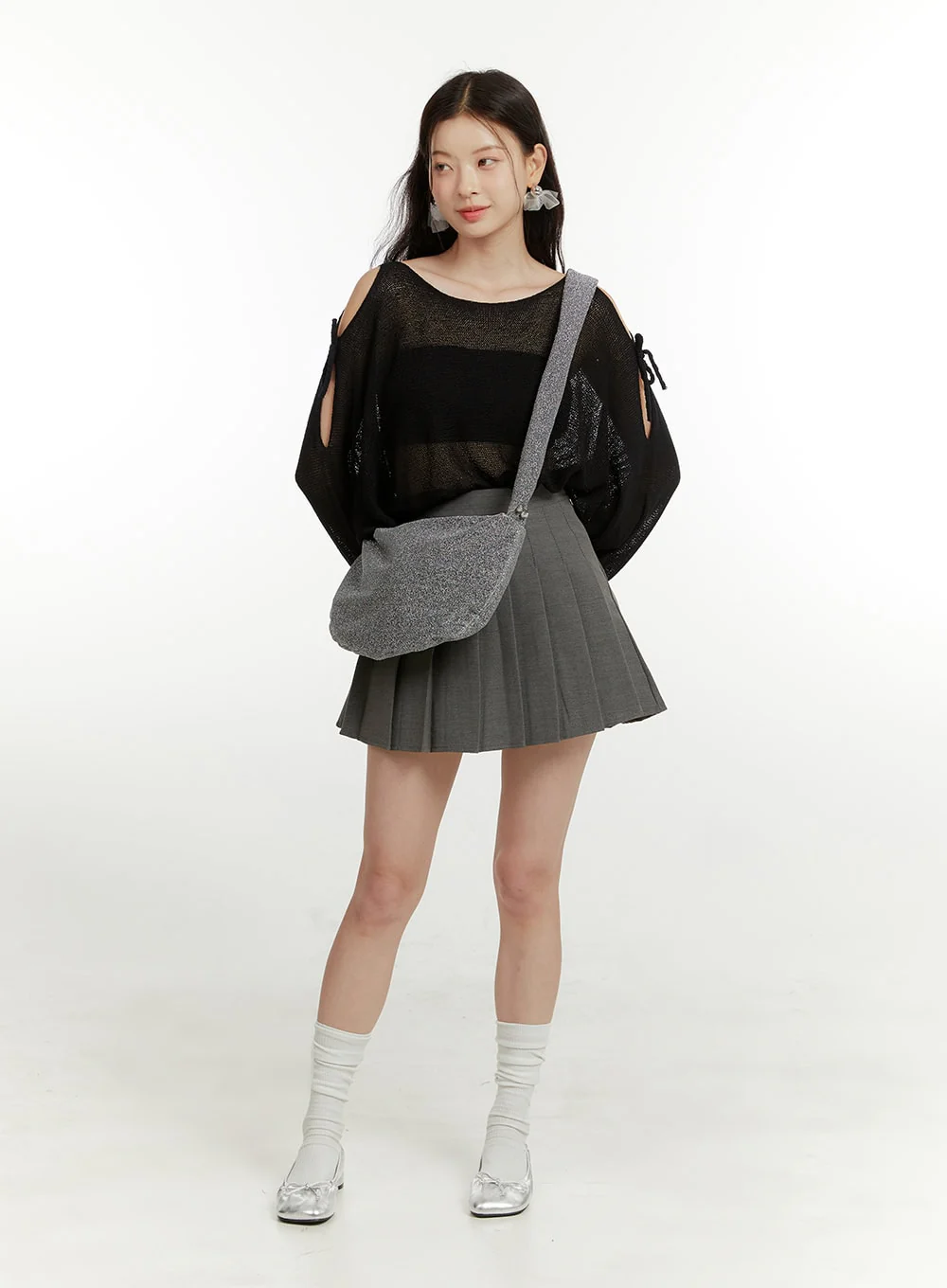 Hollow Out Side Ribbon Knit Sweater OU419 - Image 2