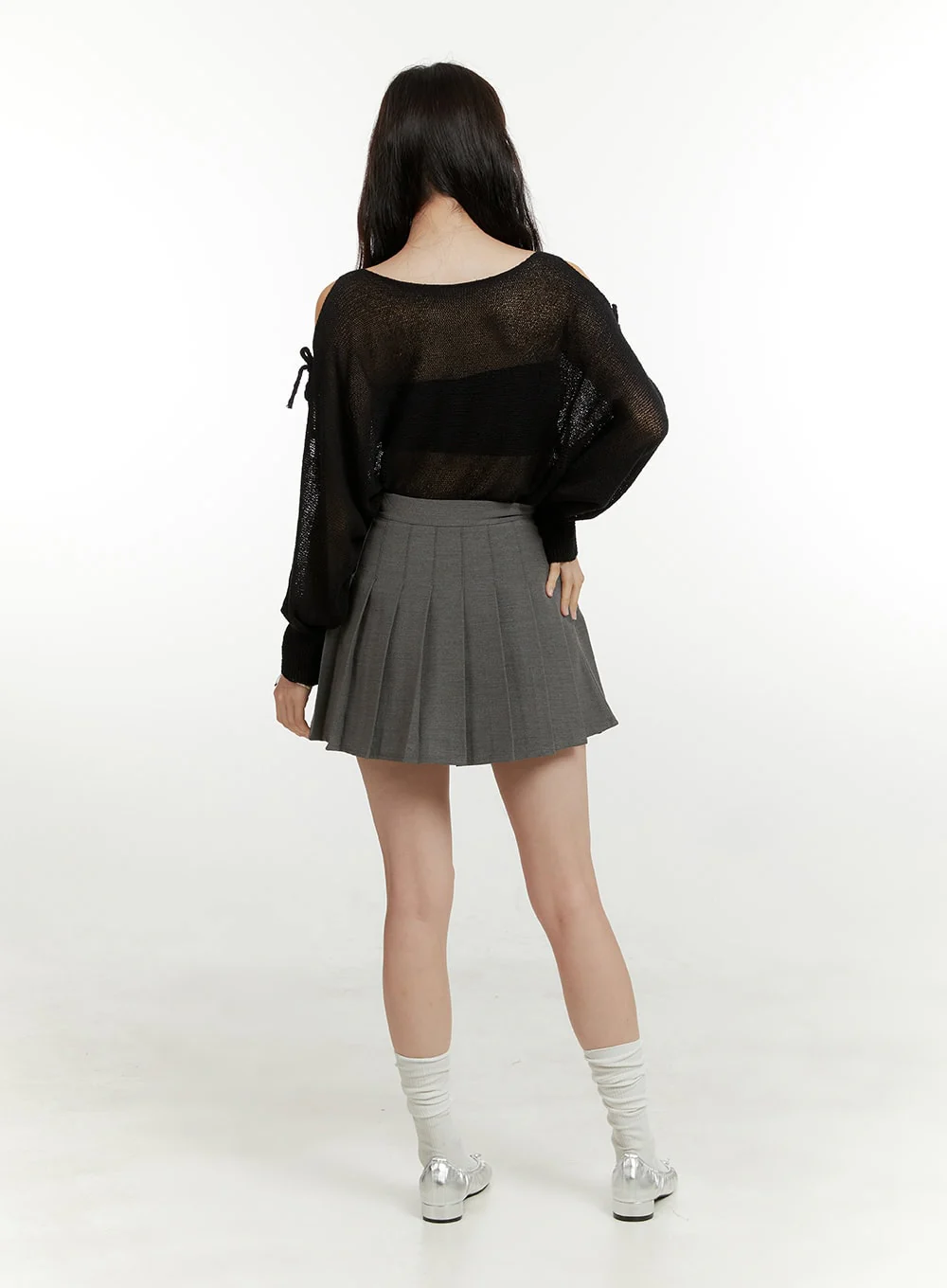 Hollow Out Side Ribbon Knit Sweater OU419 - Image 3