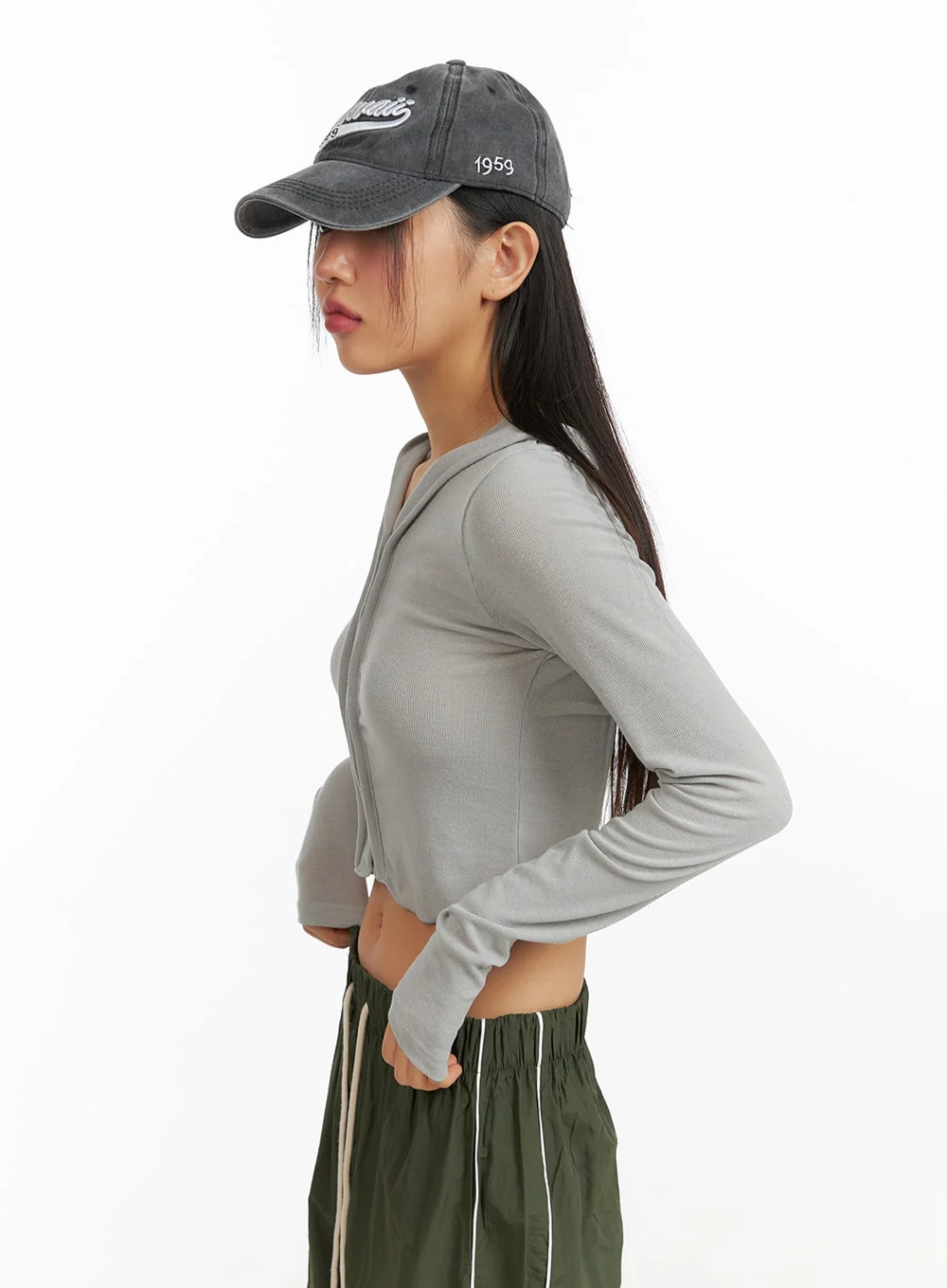 Hooded Button Crop Top CF414 - Image 3