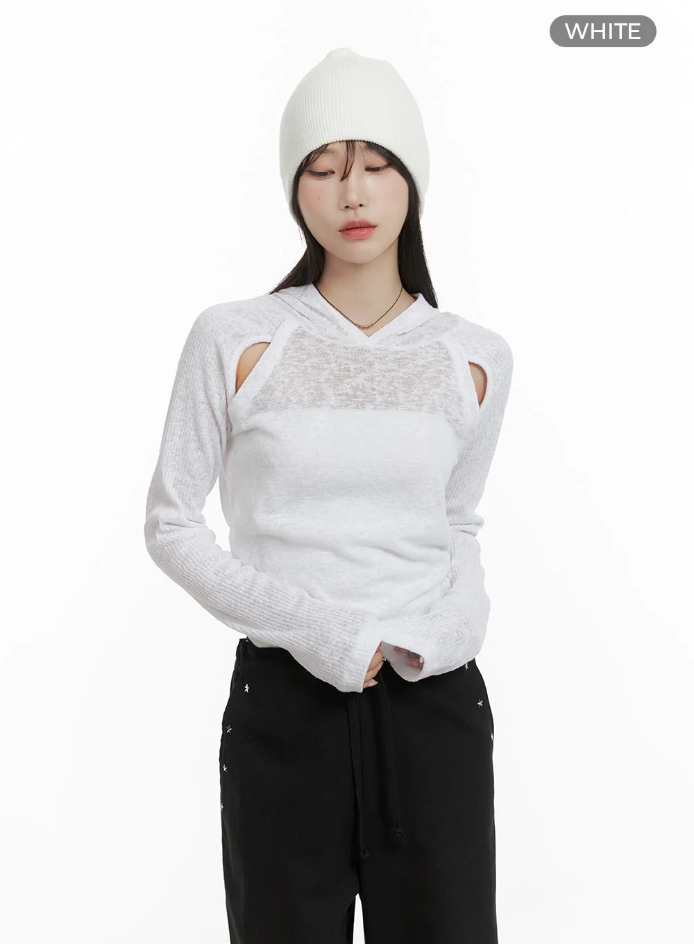 Hooded Cut-Out Top CA404 - Image 7