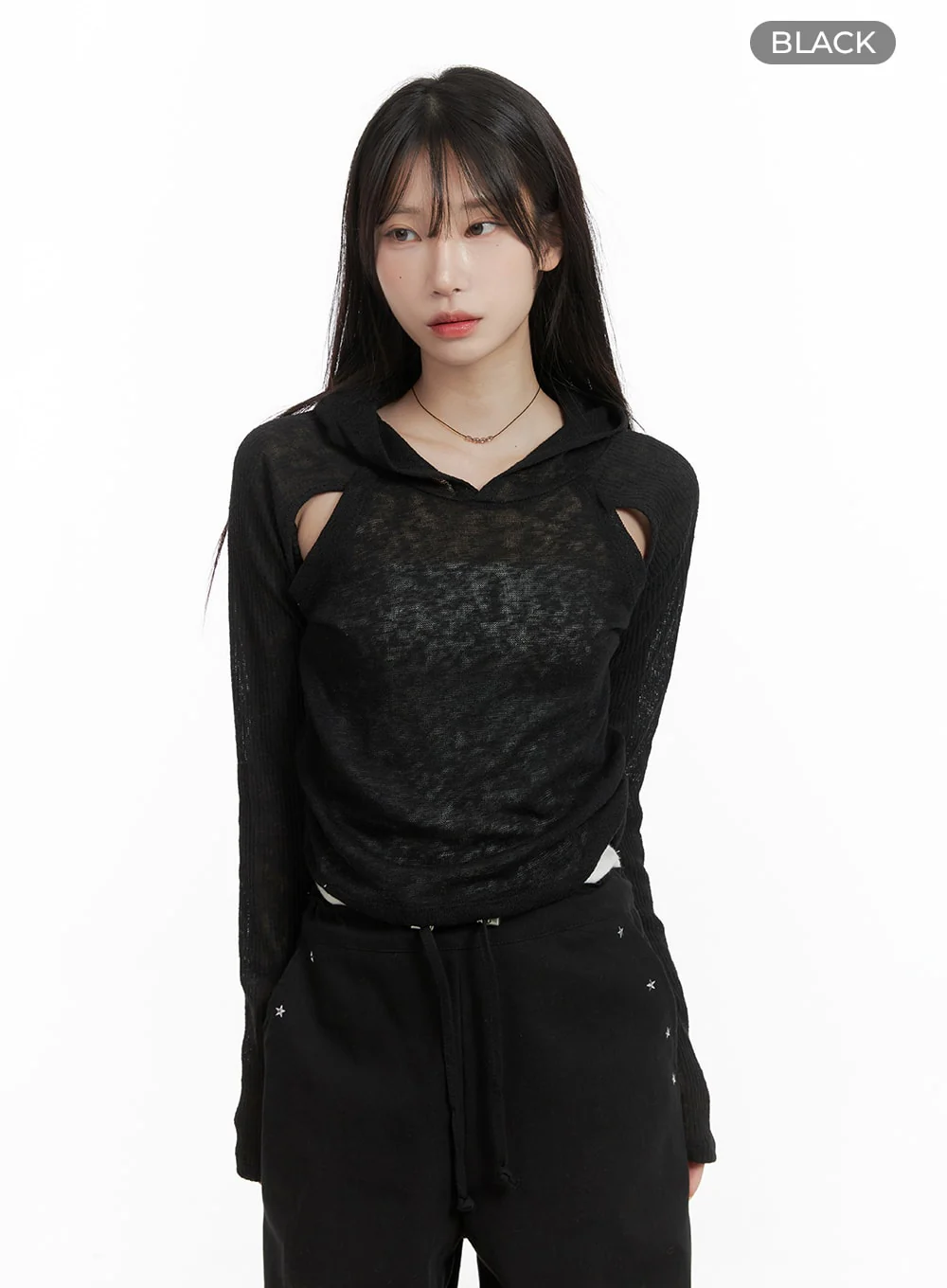 Hooded Cut-Out Top CA404 - Image 8