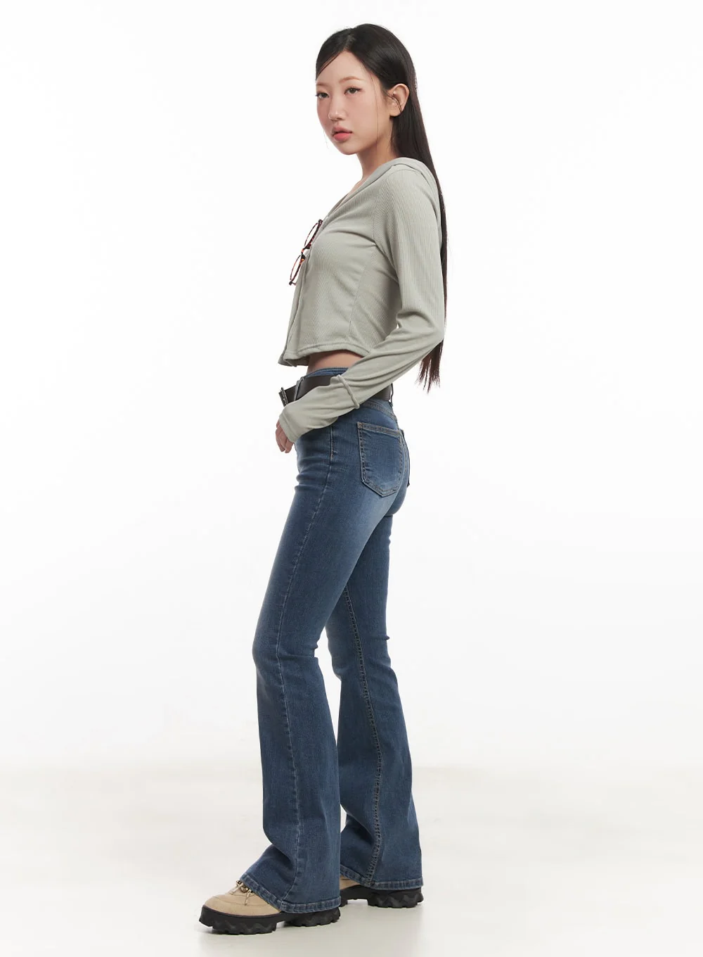 Hooded Layered Crop Cardigan CM531 - Image 6