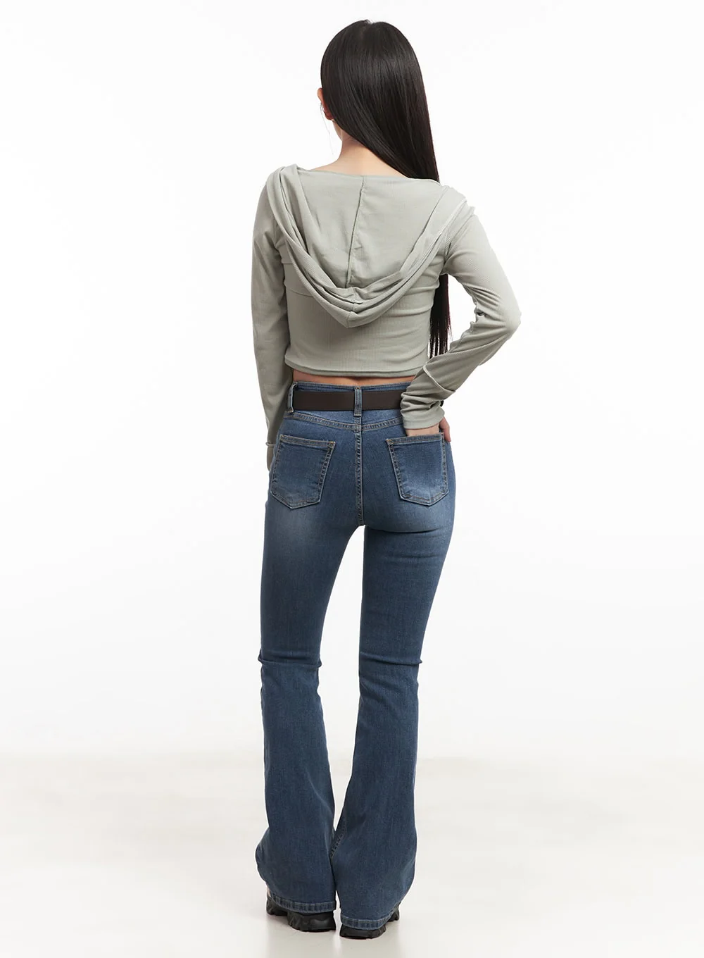 Hooded Layered Crop Cardigan CM531 - Image 7