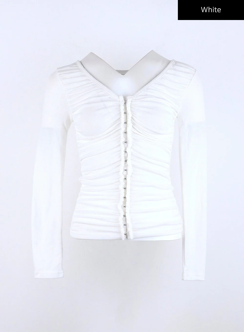 Hook Button Shirred Cardigan CO325 - Image 11
