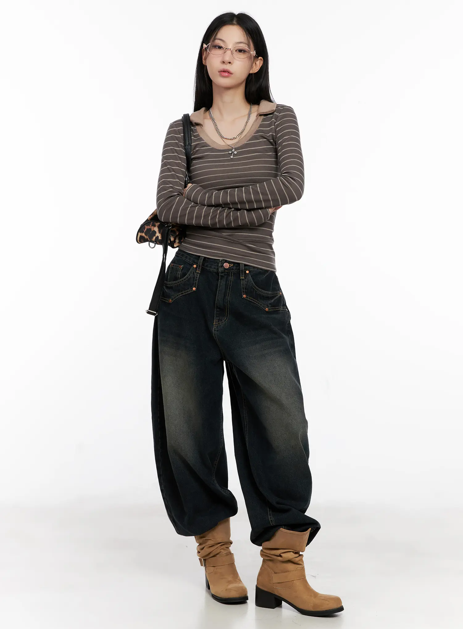 Hyer Washed Wide-Leg Jeans CG522 - Image 8