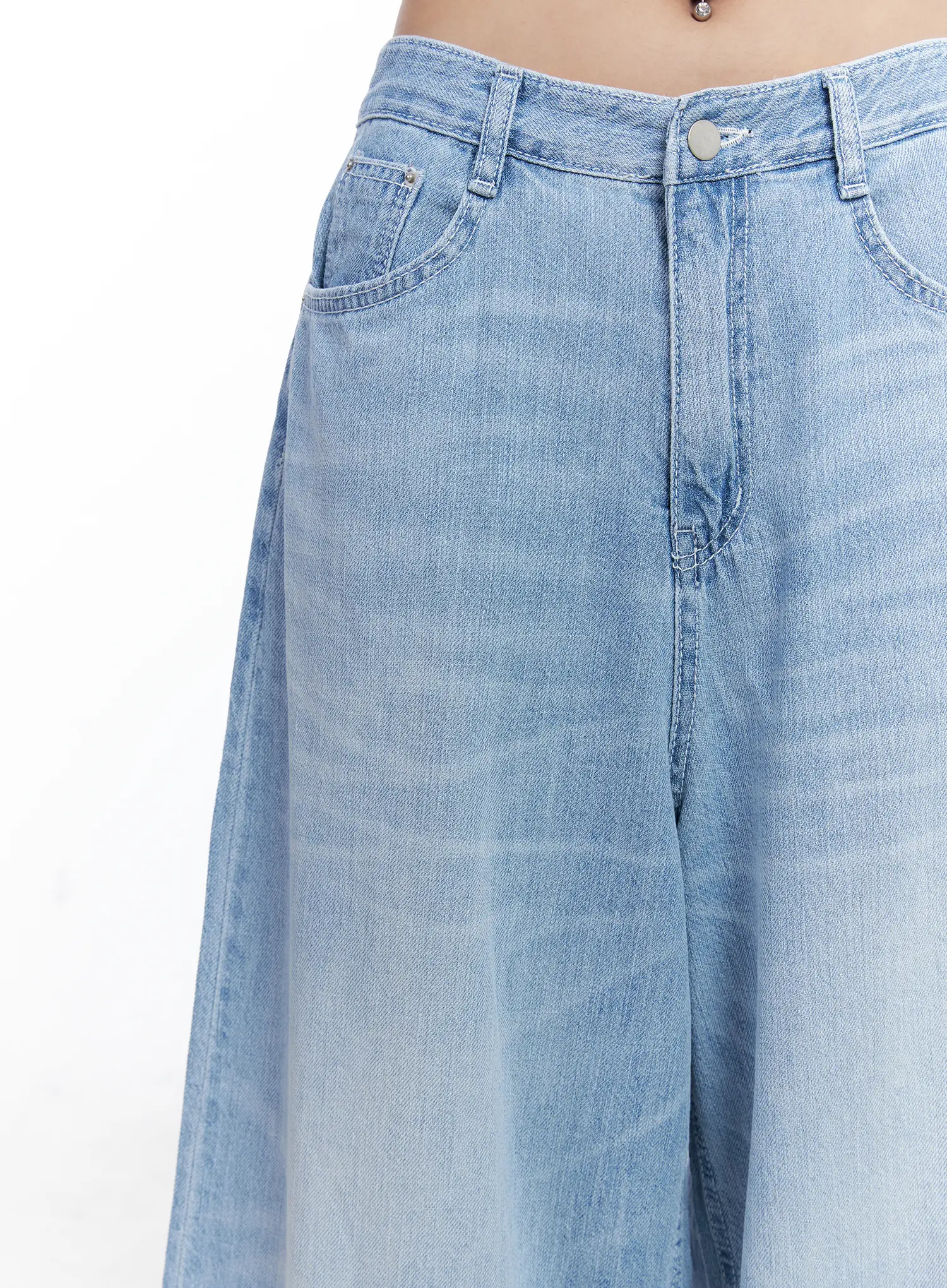 Hyoyeon Washed Balloon Wide-Leg Summer Denim Jeans CL510 - Image 5