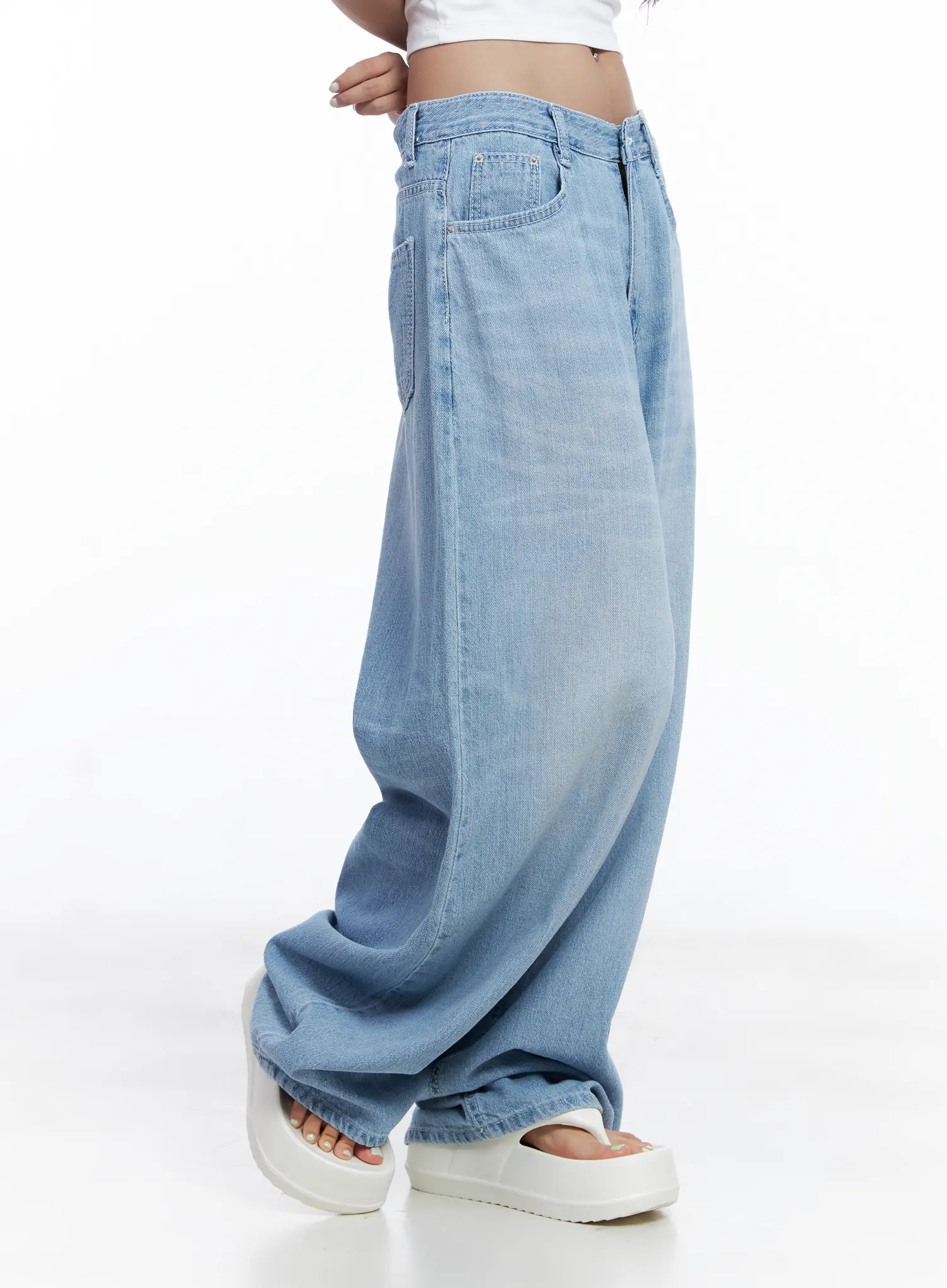 Hyoyeon Washed Balloon Wide-Leg Summer Denim Jeans CL510 - Image 6