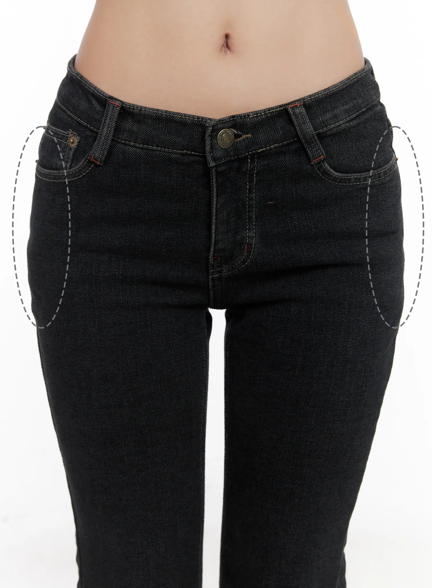 Inaya Low-Rise Flared Hip Pad Jeans CN514 - Image 3