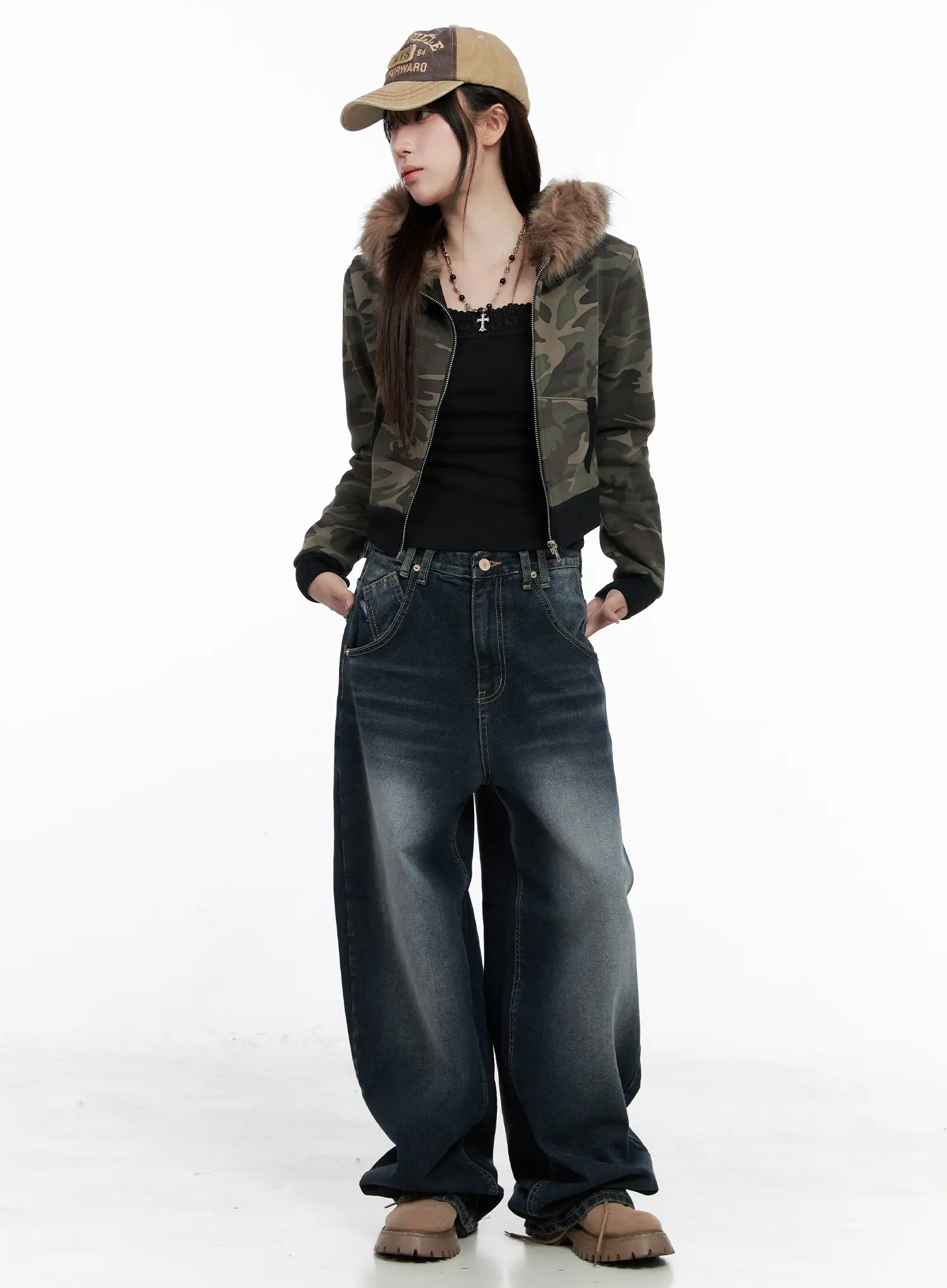 Isla Washed Baggy Jeans CO521 - Image 10