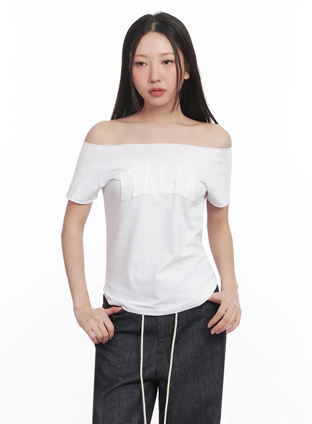 Italia Graphic Off-Shoulder Top IM528 - Image 14